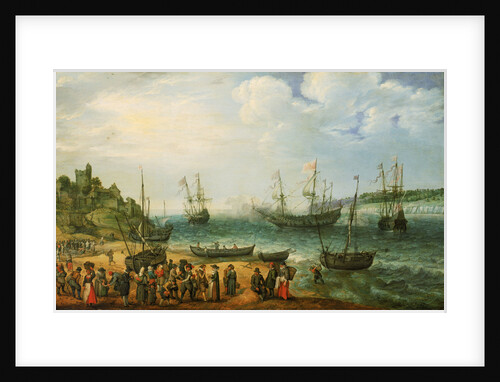 HMS 'Prince Royal' and other shipping in an estuary by Adam Willaerts
