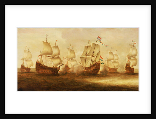 Witte de With's action with Dunkirkers off Nieuport, 1641 by Jacob Gerritsz Loeff