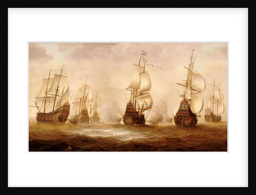 Witte de With's action with Dunkirkers off Nieuport, 1641 by Jacob Gerritsz Loeff