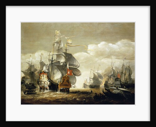 The Battle of Lowestoft, 3 June 1665, Showing HMS 'Royal Charles' and the 'Eendracht' by Hendrik van Minderhout