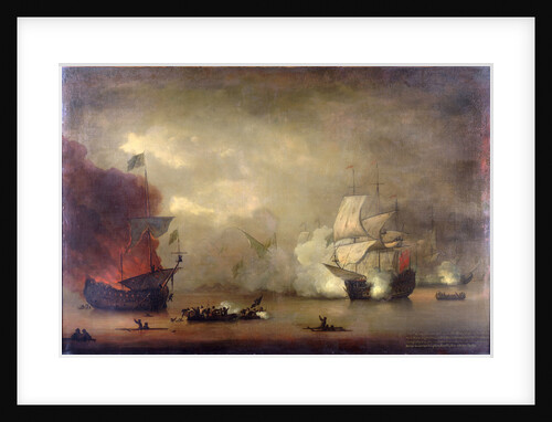 Action between HMS 'Mary Rose' and seven Algerines, 8 December, 1669 by Peter Monamy