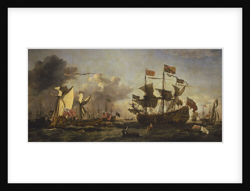 Royal visit to the fleet in the Thames Estuary, 6 June 1672 by Willem Van de Velde the Younger