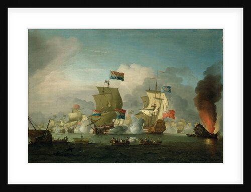 The burning of HMS 'Royal James' at the Battle of Solebay, 28 May 1672 by Peter Monamy