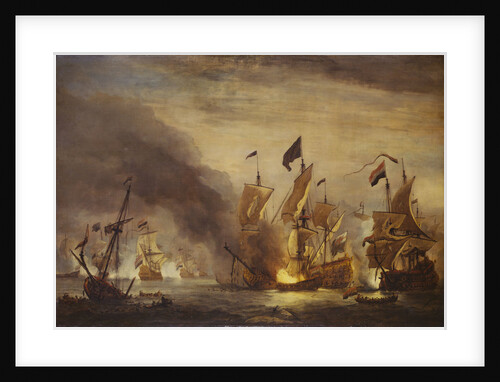 The burning of HMS 'Royal James' at the Battle of Solebay, 28 May 1672 by Willem Van de Velde the Younger