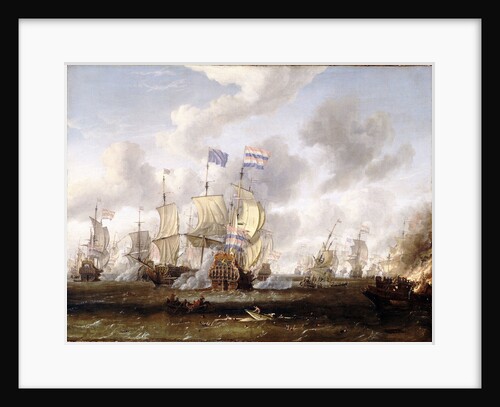 The 'Golden Leeuw' engaging 'The Royal Prince' at the Battle of the Texel, 11 August 1673' by Abraham Storck