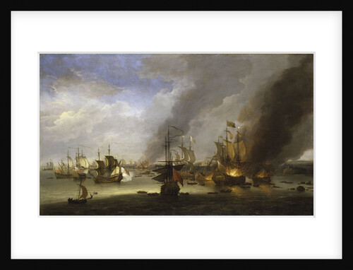 Destruction of the 'Soleil Royal' at the Battle of La Hogue, 23 May 1692 by Adriaen van Diest