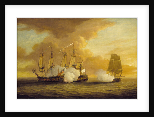 Action between HMS 'Lion' and 'Elizabeth' and the 'Du Teillay', 9 July 1745 by Dominic Serres the Elder