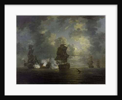 The capture of the Foudroyant by HMS Monmouth, 28 February 1758 by Francis Swaine