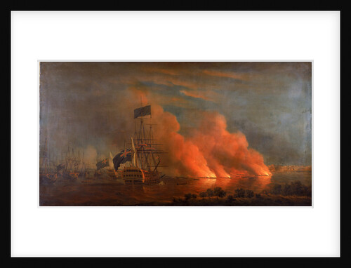 The burning of the Turkish fleet in Chesme Bay, 7 July 1770 by Richard Paton