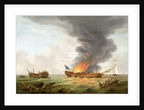 The Quebec' and 'Surveillance' in action, 6 October 1779 by Robert Dodd