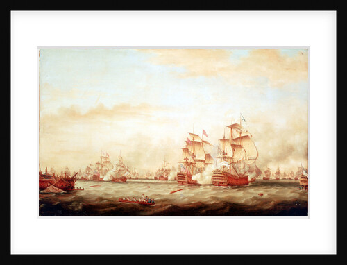 Surrender of the 'Ville de Paris' at the Battle of The Saints, 12 April 1782 by Thomas Whitcombe