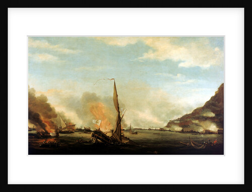 Destruction of the floating batteries at Gibraltar, 13 September 1782 by Thomas Whitcombe