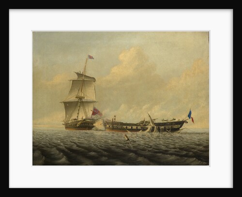 Action between HMS 'Blanche' and the 'Pique', 5 January 1795 by John Thomas Baines