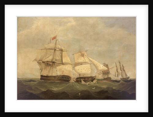 HMS 'Dido' and 'Lowestoft' in action with 'Minerve' and 'Artemise', 24 June 1795 by unknown