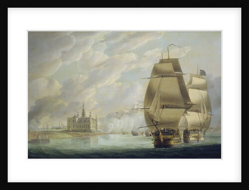 Nelson forcing the passage of the sound, 30 March 1801, prior to the Battle of Copenhagen by Robert Dodd