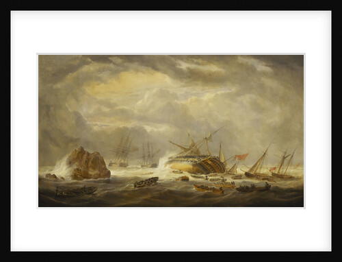 Loss of The 'Magnificent', 25 March 1804 by John Christian Schetky