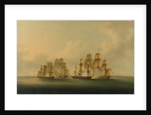 Action of HMS 'Arrow' and 'Acheron' against the French frigates 'Hortens'e and 'Incorruptible': beginning of the action, 4 February 1805 by Francis Sartorius