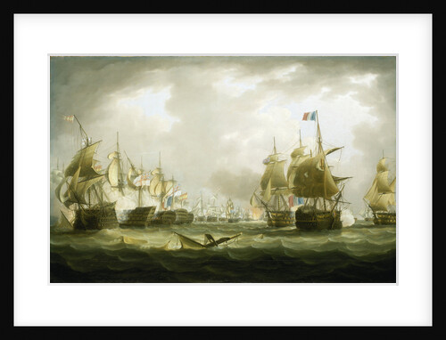 The Battle of Trafalgar, 21 October 1805, beginning of the action by Thomas Buttersworth