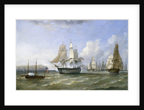HMS 'Warrior' protecting a convoy passing Reefness, September 1807 by William Adolphus Knell
