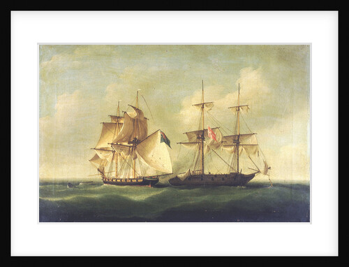 HMS 'Sappho' capturing the Danish brig 'Admiral Jawl', 2 March, 1808: surrender of the brig by Francis Sartorius