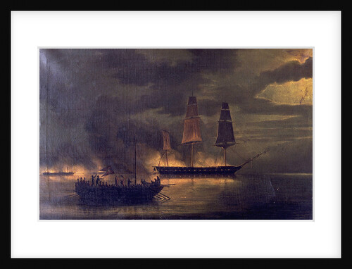 HMS 'Melpomene' engaged with 20 Danish gunboats, 23 May 1809 by British School
