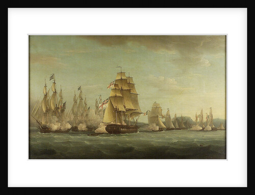 HMS 'Spartan' and French frigates: beginning of the action, 3 May 1810 by Thomas Whitcombe