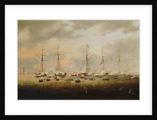 British and American gunboats in action on Lake Borgne, 14 December 1814 by Thomas Lyde Hornbrook