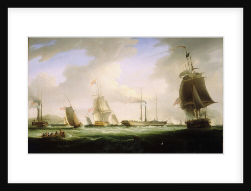 George IV on Board the 'Lightning', the first post office steam packet to Dublin, 12 August 1821 by William John Huggins