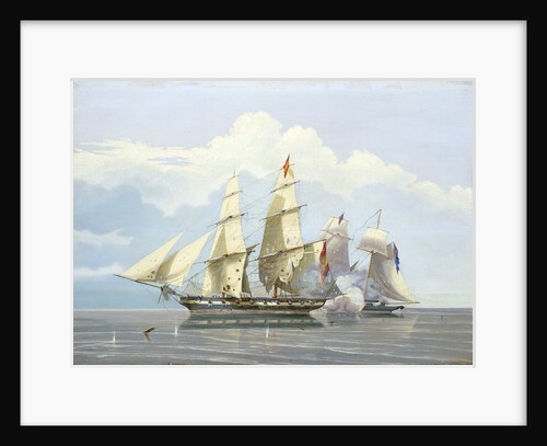 The capture of the Slaver 'Formidable' by HMS 'Buzzard', 17 December 1834 by William John Huggins