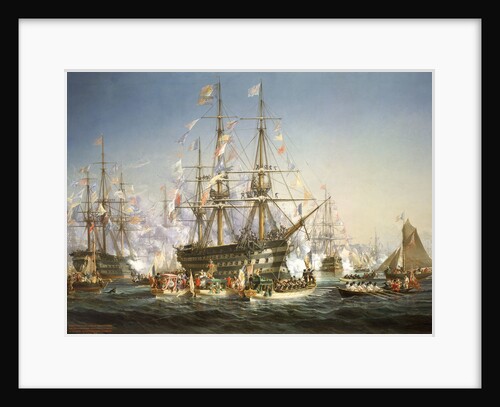 Napoleon III receiving Queen Victoria at Cherbourg, 5 August 1858 by Jules Achille Noël