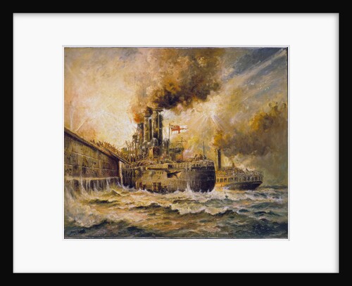 HMS 'Vindictive' at Zeebrugge, 23 April 1918 by Charles John de Lacy