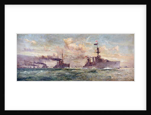 HMS 'Cardiff ' leading the  German High Seas Fleet to surrender in the Firth of Forth, 21 November 1918 by Charles Dixon