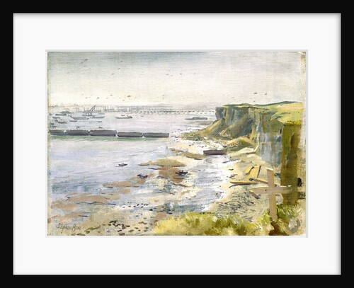 Mulberry harbour, Arromanches: Normandy landing, June 1944 by Stephen Bone
