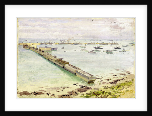 Mulberry harbour, Arromanches: Normandy landing, June 1944 by Stephen Bone