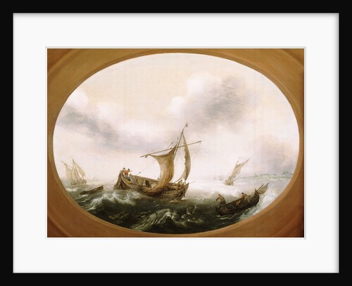 Dutch boats in a strong breeze by Hans Goderis