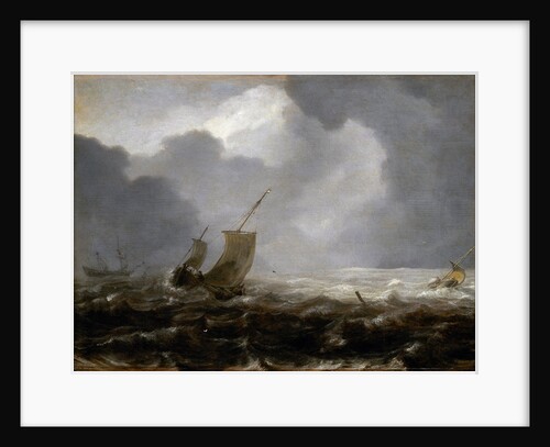 A fishing pink on a windy day by Jan Porcellis