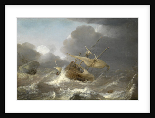 Dutch ships in a gale by Jan Porcellis