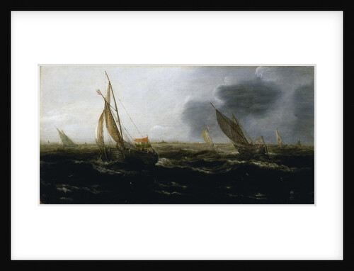 Dutch vessels in a strong breeze by Jan Porcellis