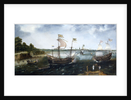 A Dutch merchantman attacked by an English Privateer, off La Rochelle by unknown