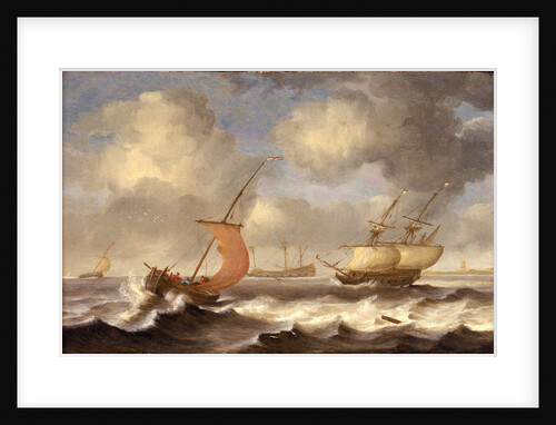 Dutch ships in a breeze by Monogrammist DW