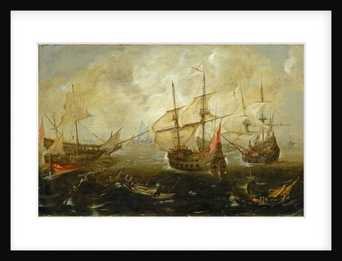 Action between English and Spanish ships by Andries van Eertvelt
