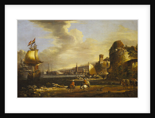 The port of Genoa by Adriaan van der Cabel