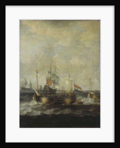Dutch Indiamen passing herring busses by Bonaventura Peeters the Elder