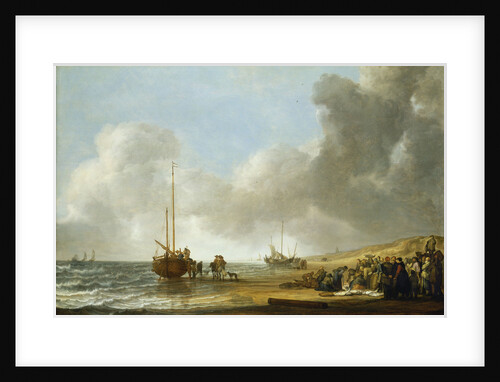 The beach at Scheveningen by Simon de Vlieger