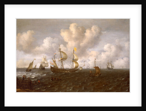 A Dutch ship before the wind by Joachim de Vries