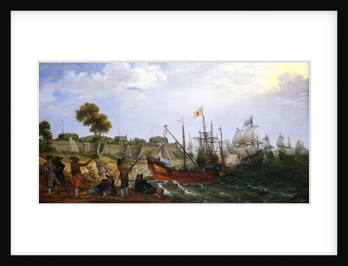 Dutch squadron attacking a Spanish fortress by Adam Willaerts