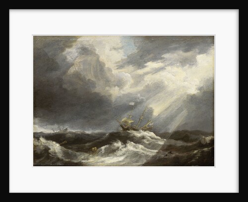 Sunlight on a stormy sea by Bonaventura Peeters the Elder