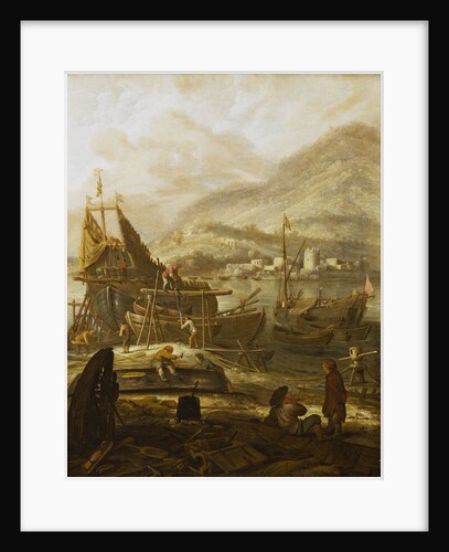 Shipbuilding at Porto Santo Stefano, Italy by Reinier Nooms
