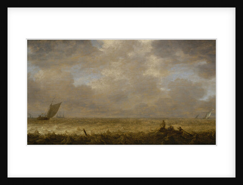 A shallow sea with fishing boats by Pieter Mulier