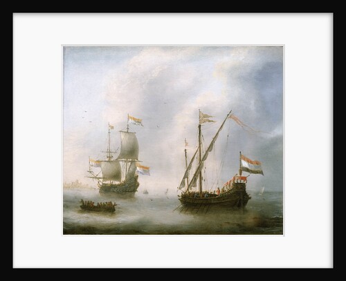 A galley and a man-of-war by Jacob Adriaensz Bellevois
